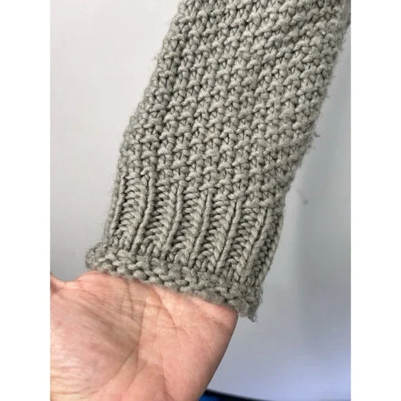 Anthropologie Moth Ribbed Chunky Pullover Turtleneck Sweater fisherman XS - Picture 7 of 10